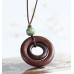 Wooden circle necklace